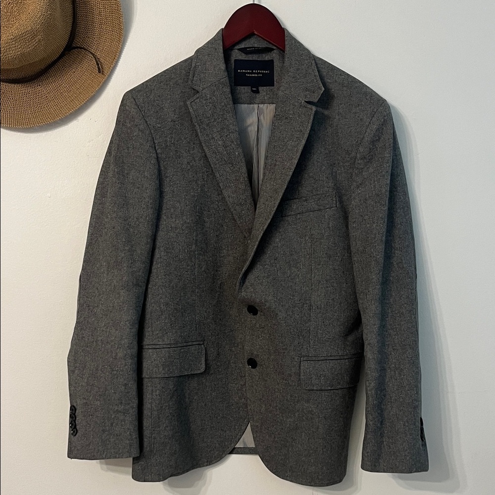 Banana Republic Men's Charcoal Gray Two-Button Blazer